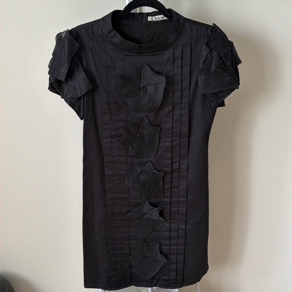 Chloe black cotton mini dress, size US 6